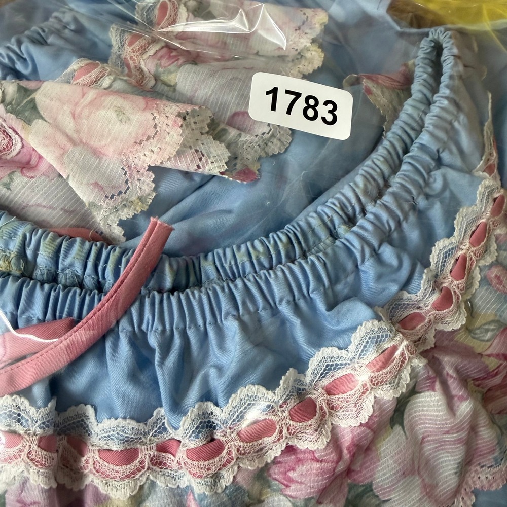 Vintage Square Dance Outfit Western Prairie Full Circle Skirt Ruffle Blouse XL - Picture 11 of 12